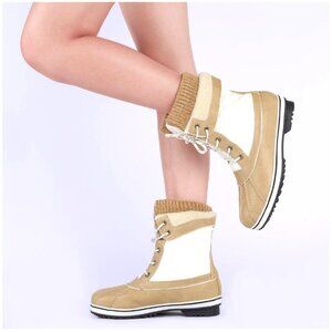 Dream Paris Women's Water-Resistant Snow Boots With Fur Lining Quilted Design La
